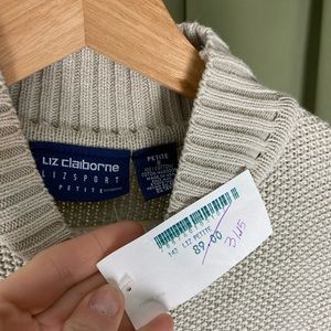 100% Cotton Vintage Mock Neck Liz Claiborne, LizSport, Sweater